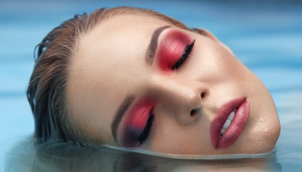 close up photo of woman on water