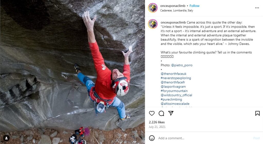 Quotes about climbing mountain for Instagram