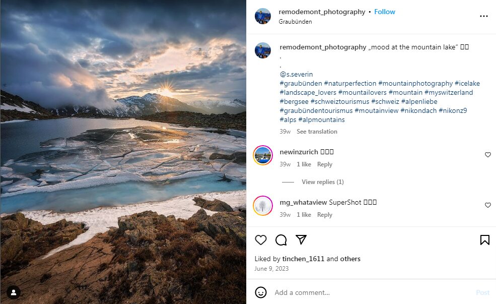 Romantic mountain landscape captions for instagram