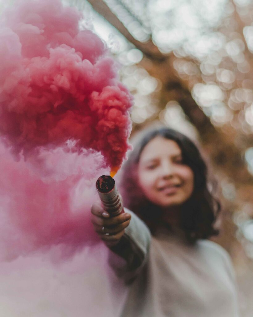 Use smokes for your spotlight photoshoot.