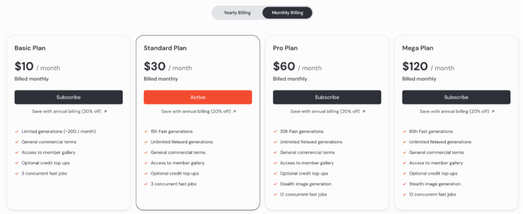 Get to know the detailed pricing of Midjourney AI image generator.