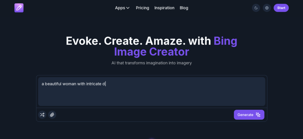 Bing Image Creator - best ai tool for image generation