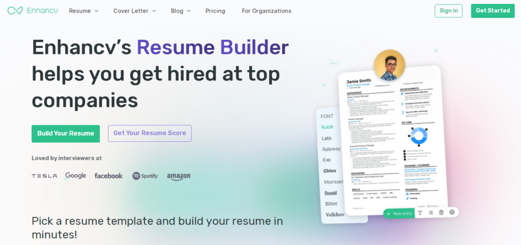 Enhance CV - AI tools for resume building